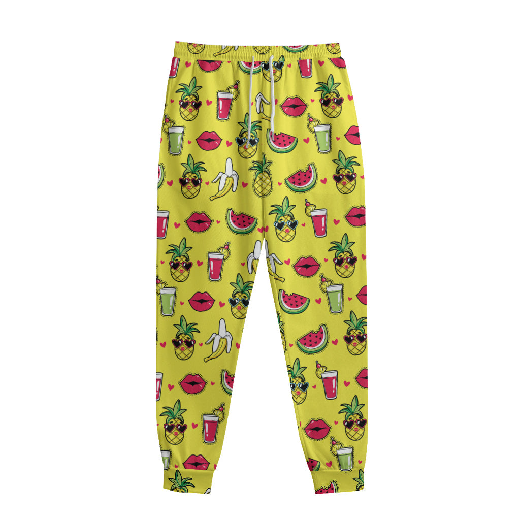 Cartoon Tropical Pattern Print Sweatpants
