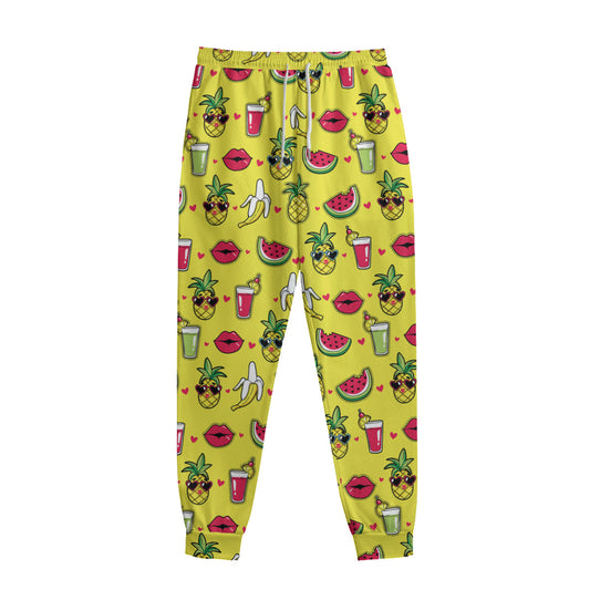 Cartoon Tropical Pattern Print Sweatpants
