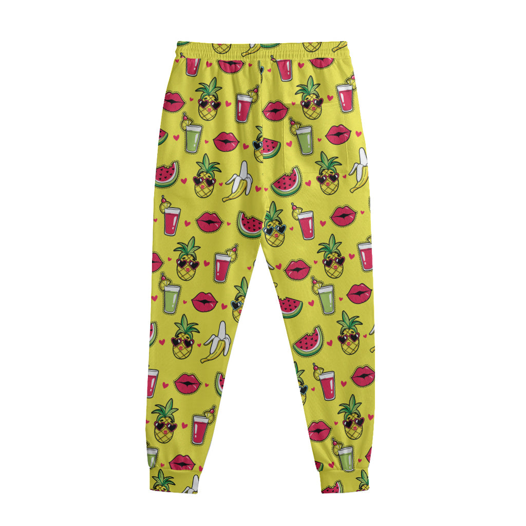Cartoon Tropical Pattern Print Sweatpants