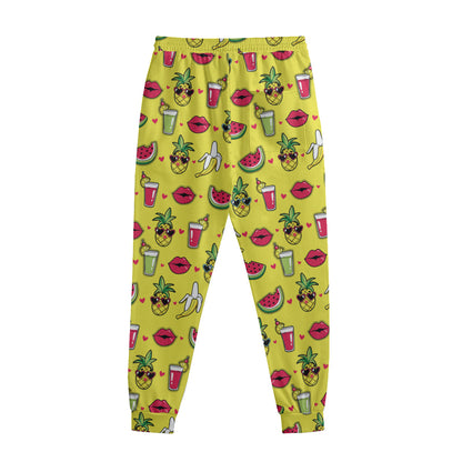 Cartoon Tropical Pattern Print Sweatpants
