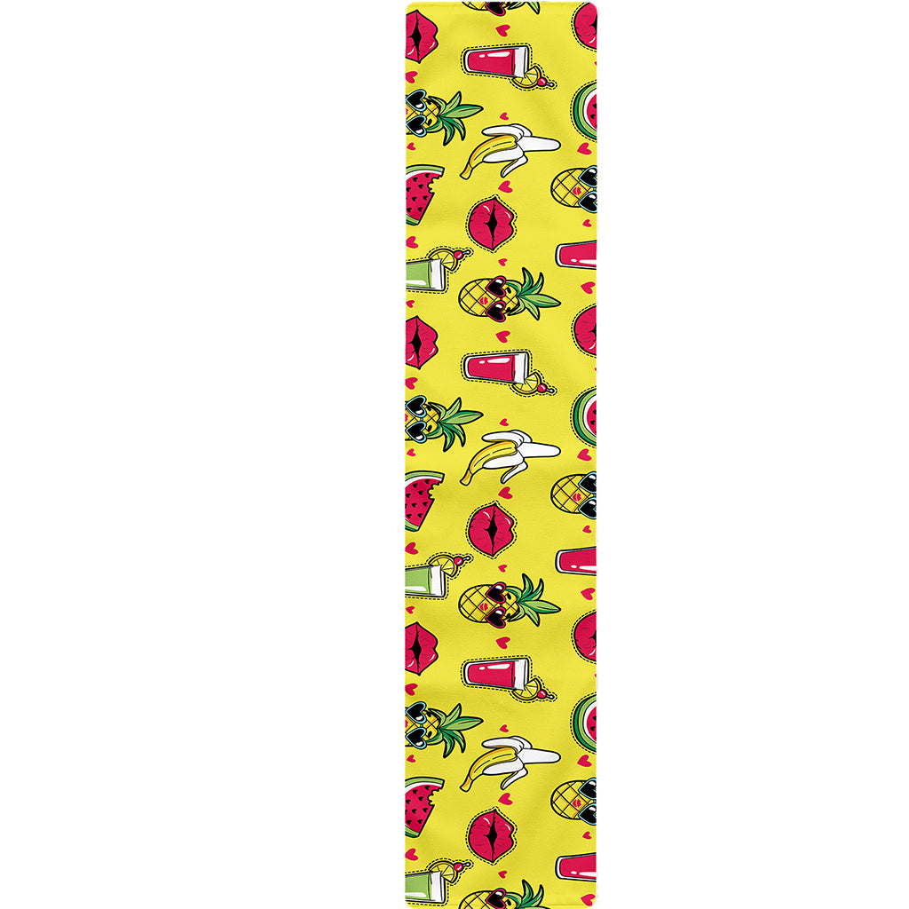 Cartoon Tropical Pattern Print Table Runner