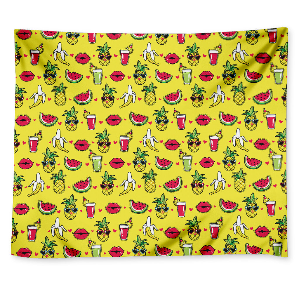 Cartoon Tropical Pattern Print Tapestry