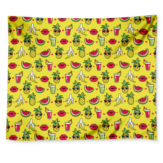 Cartoon Tropical Pattern Print Tapestry