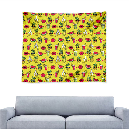 Cartoon Tropical Pattern Print Tapestry