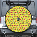 Cartoon Tropical Pattern Print Tire Cover With Camera Hole
