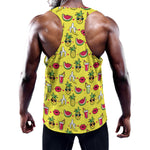 Cartoon Tropical Pattern Print Training Tank Top