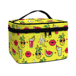 Cartoon Tropical Pattern Print Travel Makeup Bag
