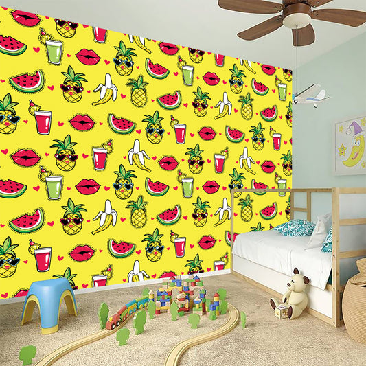 Cartoon Tropical Pattern Print Wall Sticker