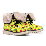 Cartoon Tropical Pattern Print Winter Boots