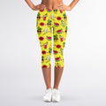 Cartoon Tropical Pattern Print Women's Capri Leggings
