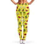 Cartoon Tropical Pattern Print Women's Leggings