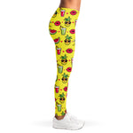 Cartoon Tropical Pattern Print Women's Leggings