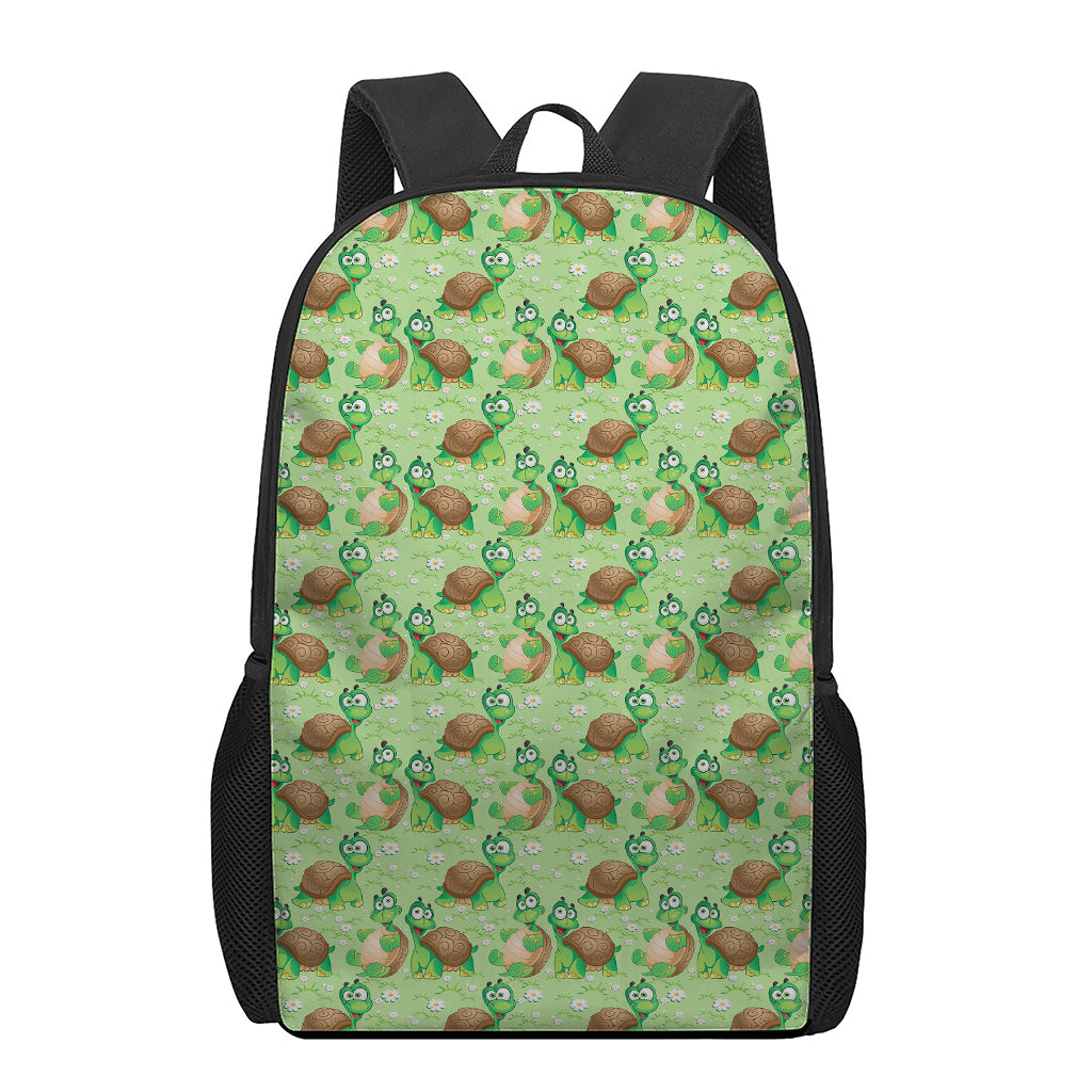 Cartoon Turtle Pattern Print 17 Inch Backpack
