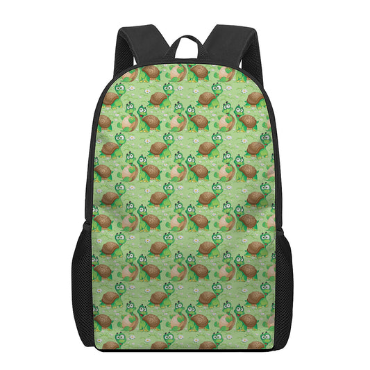 Cartoon Turtle Pattern Print 17 Inch Backpack