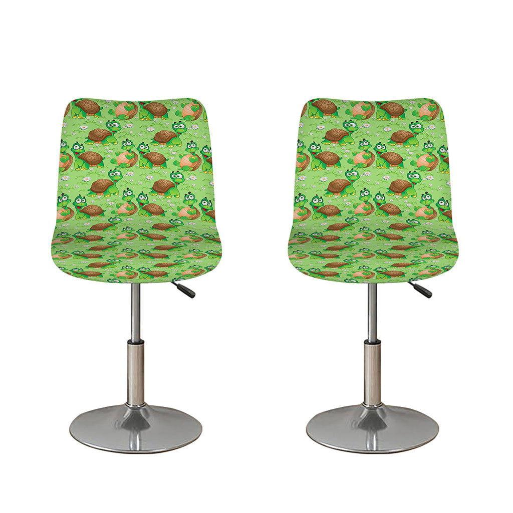 Cartoon Turtle Pattern Print Bar Stool Covers