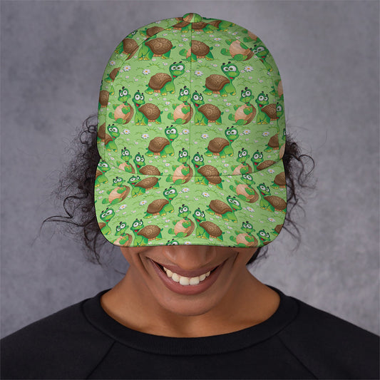 Cartoon Turtle Pattern Print Baseball Cap