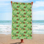 Cartoon Turtle Pattern Print Beach Towel