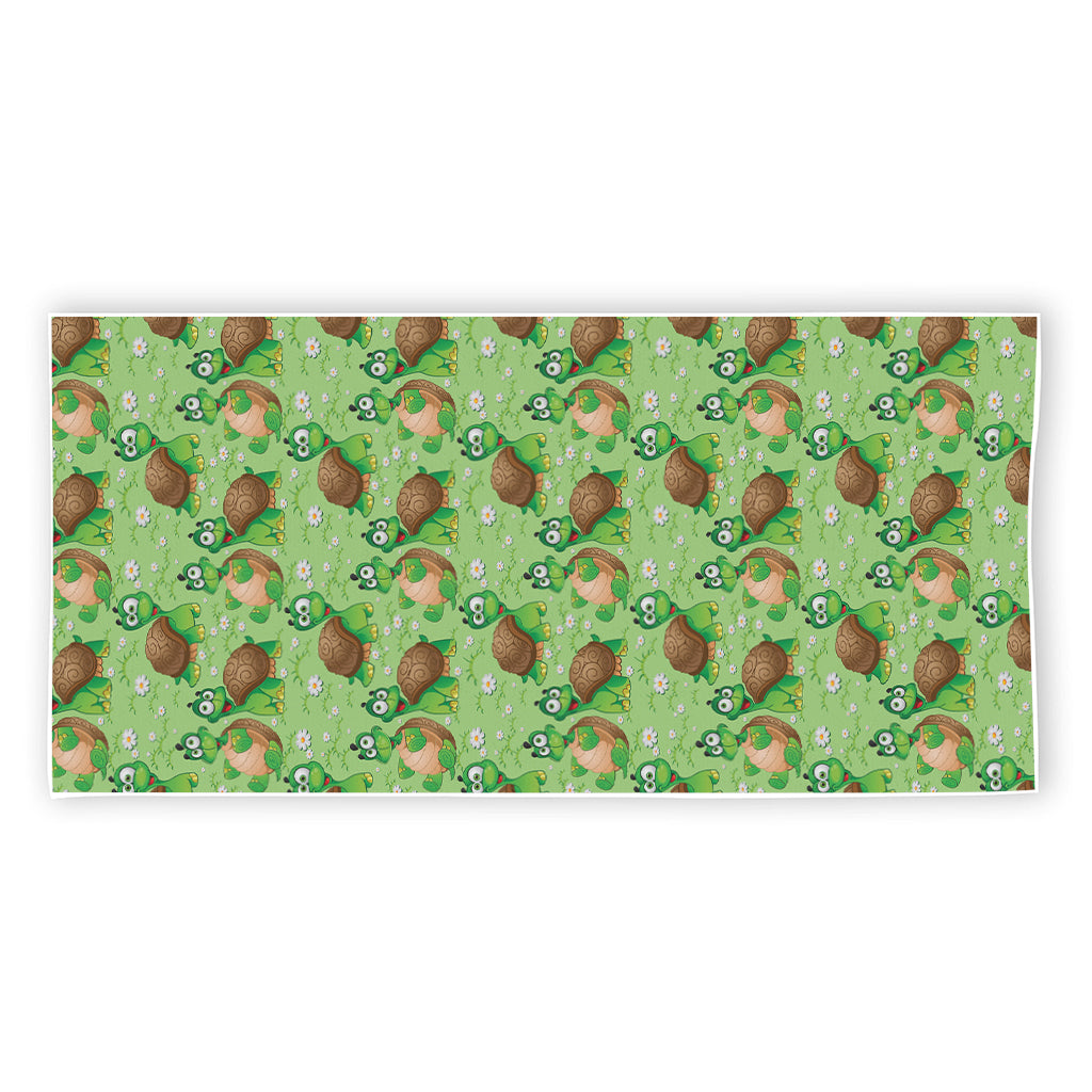 Cartoon Turtle Pattern Print Beach Towel