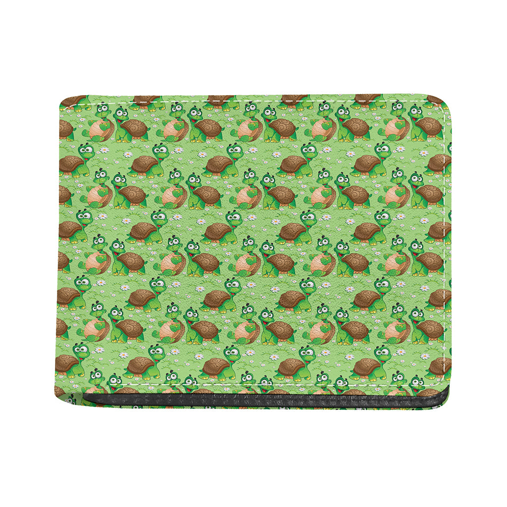 Cartoon Turtle Pattern Print Bifold Wallet