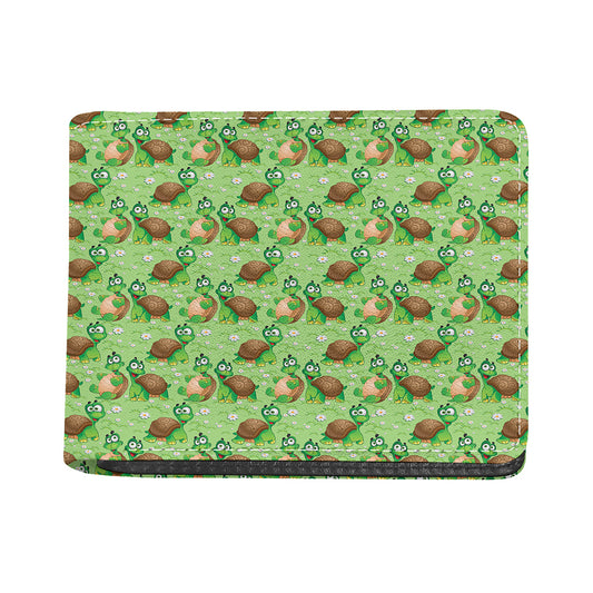 Cartoon Turtle Pattern Print Bifold Wallet