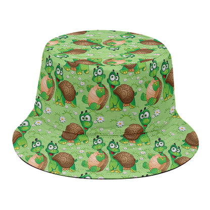 Cartoon Turtle Pattern Print Bucket Hat