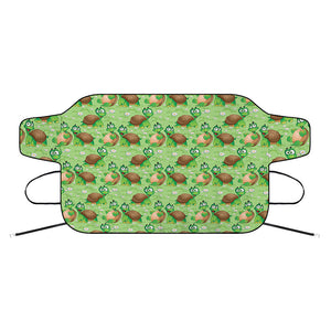 Cartoon Turtle Pattern Print Car Windshield Snow Cover