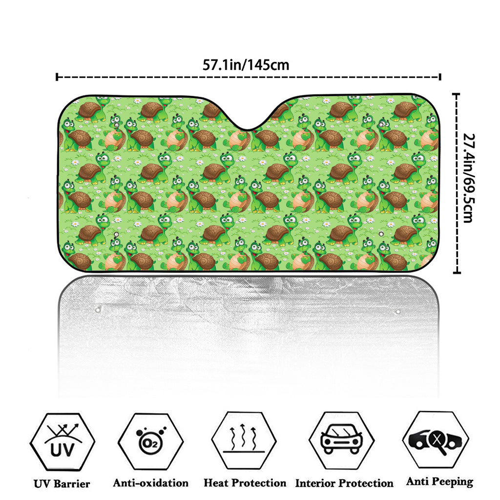 Cartoon Turtle Pattern Print Car Windshield Sun Shade