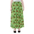 Cartoon Turtle Pattern Print Chiffon Maxi Skirt