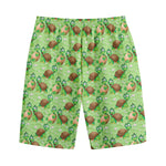 Cartoon Turtle Pattern Print Cotton Shorts