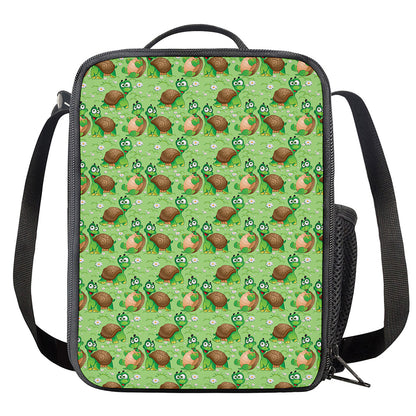 Cartoon Turtle Pattern Print Crossbody Lunch Bag