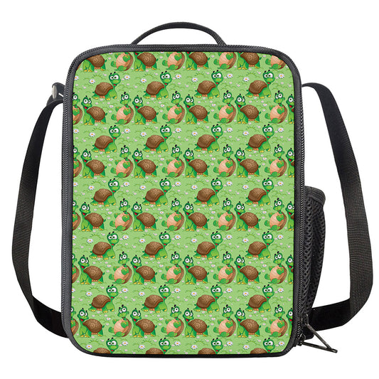 Cartoon Turtle Pattern Print Crossbody Lunch Bag