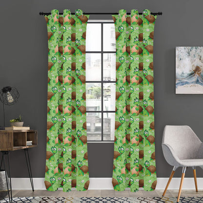 Cartoon Turtle Pattern Print Curtain