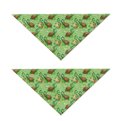 Cartoon Turtle Pattern Print Dog Bandana