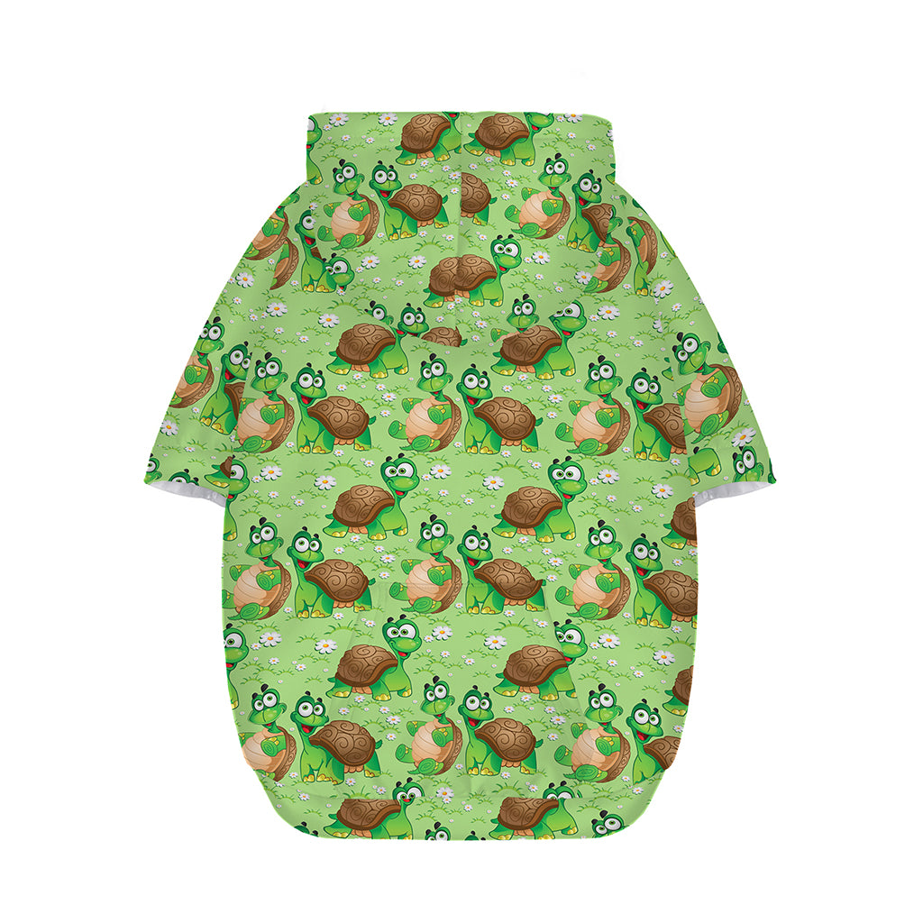 Cartoon Turtle Pattern Print Dog Zip Up Hoodie