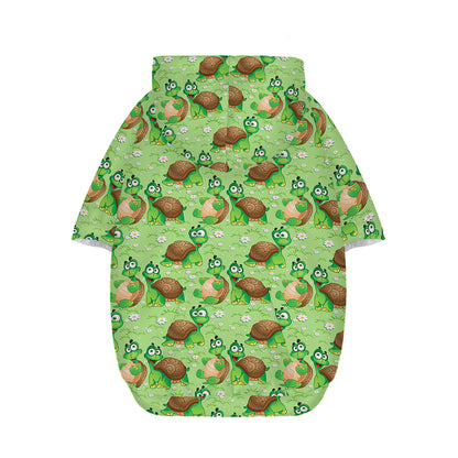 Cartoon Turtle Pattern Print Dog Zip Up Hoodie