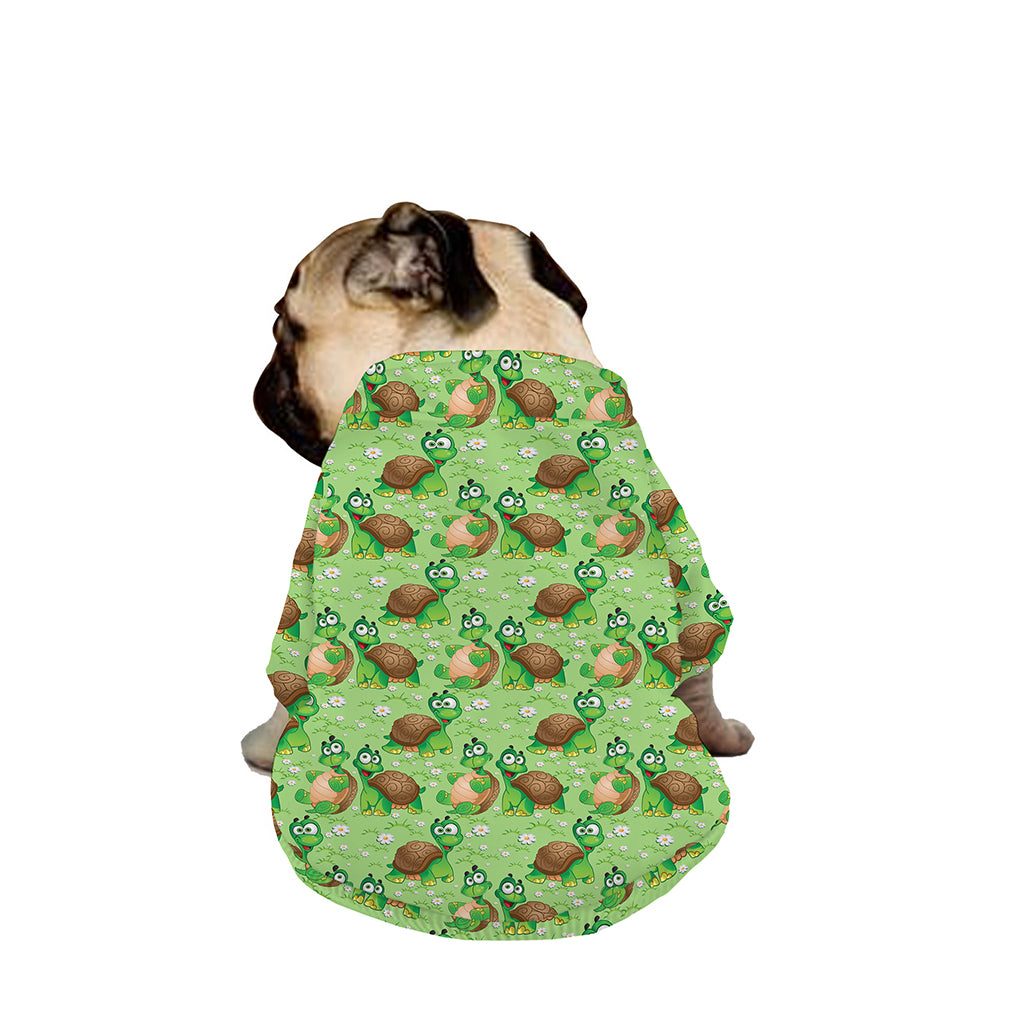 Cartoon Turtle Pattern Print Dog Zip Up Jacket