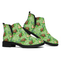Cartoon Turtle Pattern Print Flat Ankle Boots