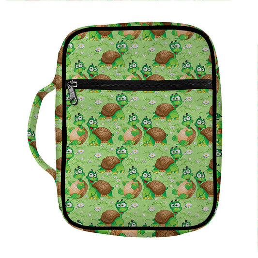 Cartoon Turtle Pattern Print Front Pocket Bible Bag
