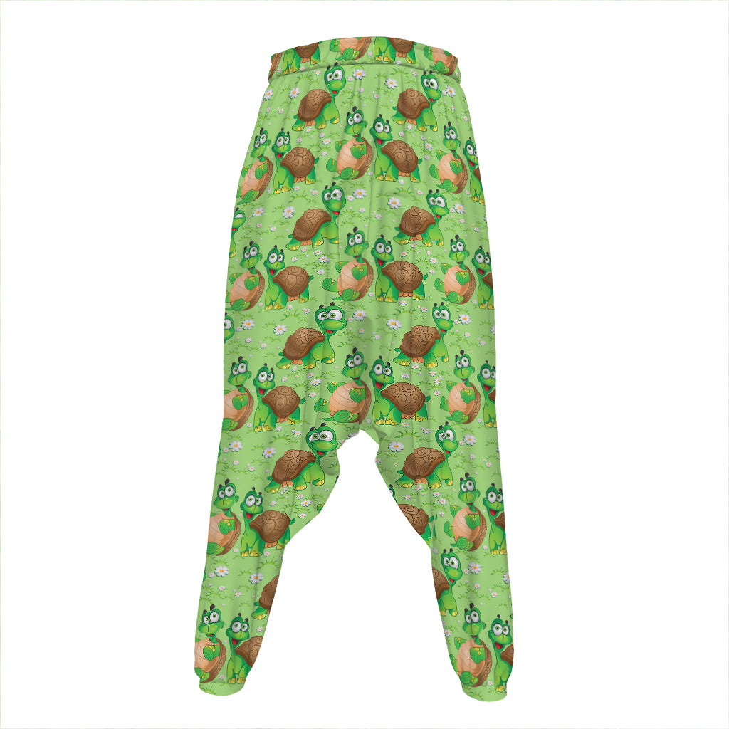 Cartoon Turtle Pattern Print Hammer Pants