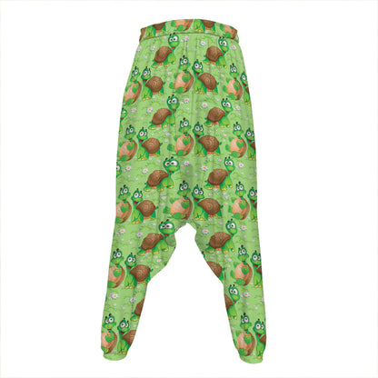Cartoon Turtle Pattern Print Hammer Pants