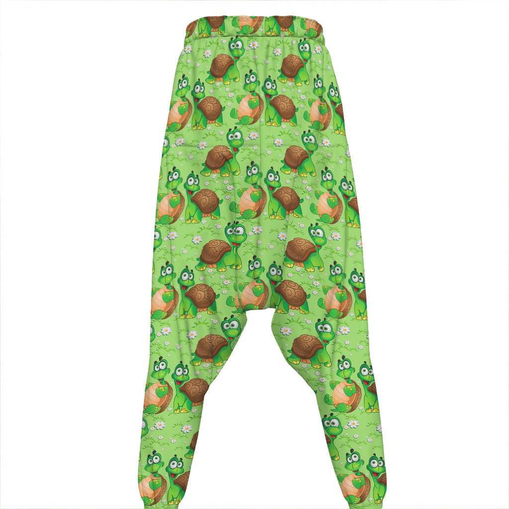 Cartoon Turtle Pattern Print Hammer Pants