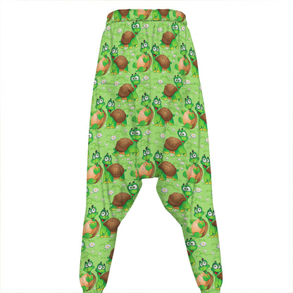 Cartoon Turtle Pattern Print Hammer Pants