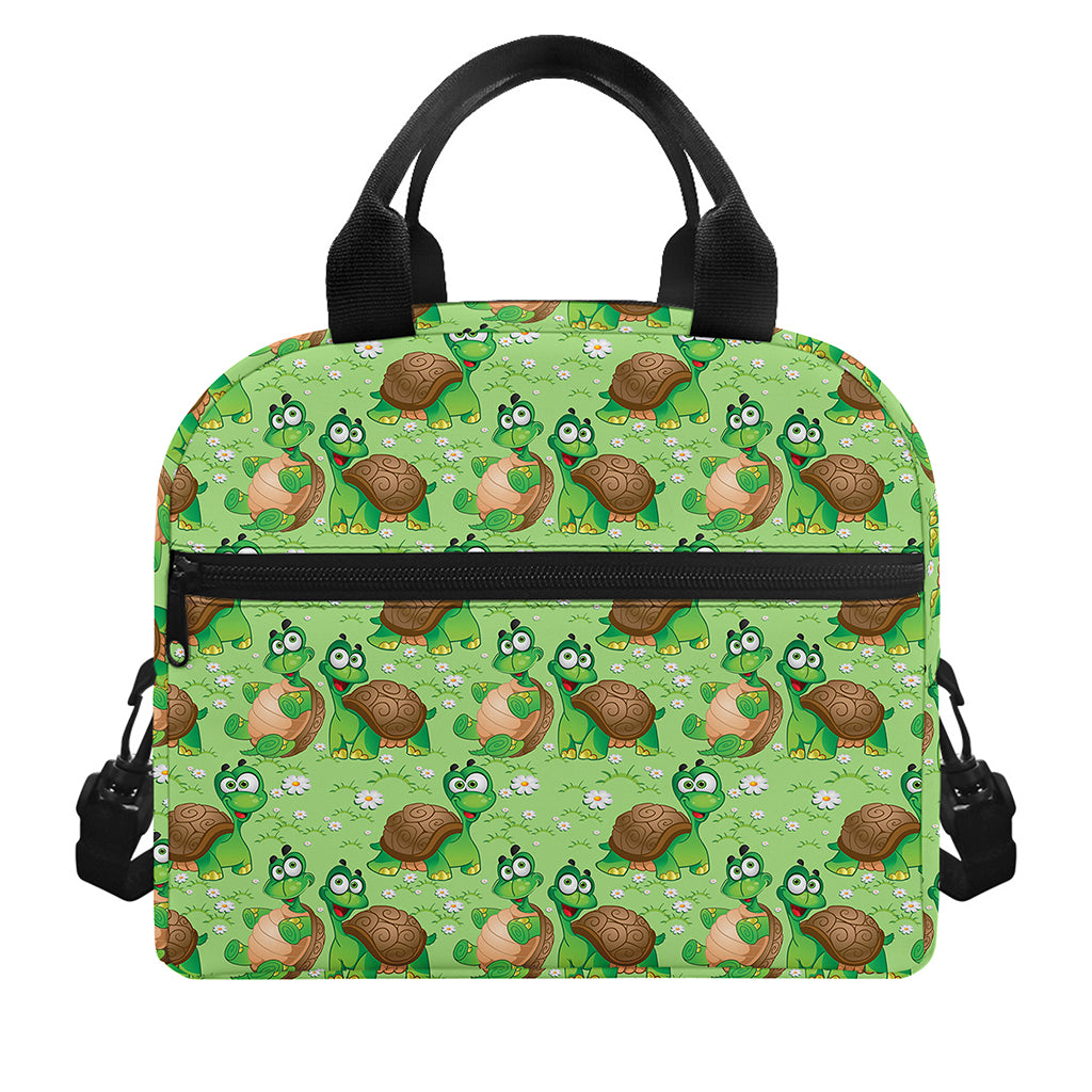 Cartoon Turtle Pattern Print Insulated Lunch Bag