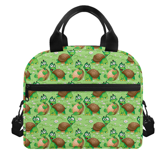 Cartoon Turtle Pattern Print Insulated Lunch Bag