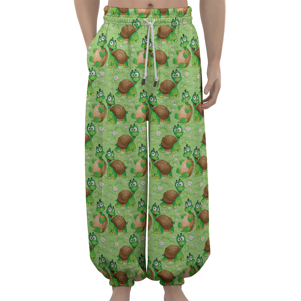 Cartoon Turtle Pattern Print Lantern Pants