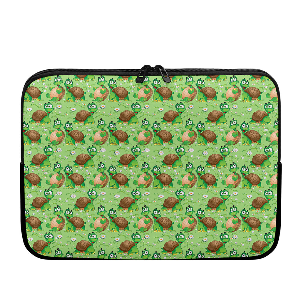 Cartoon Turtle Pattern Print Laptop Sleeve