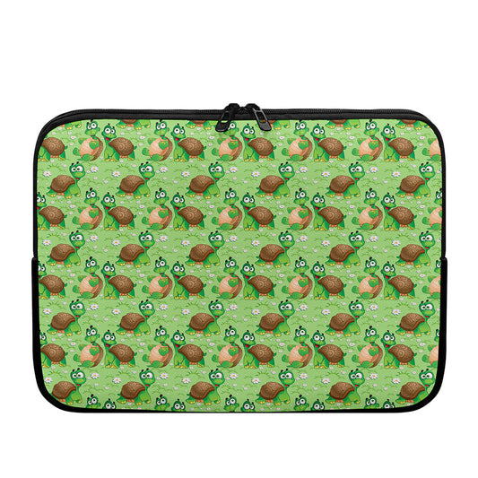 Cartoon Turtle Pattern Print Laptop Sleeve