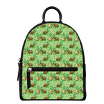 Cartoon Turtle Pattern Print Leather Backpack