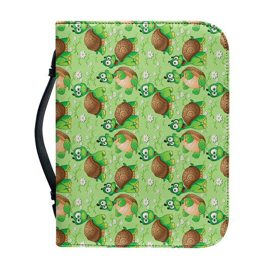 Cartoon Turtle Pattern Print Leather Bible Cover