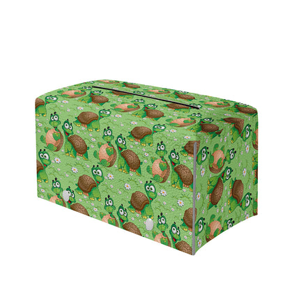 Cartoon Turtle Pattern Print Leather Tissue Box Cover